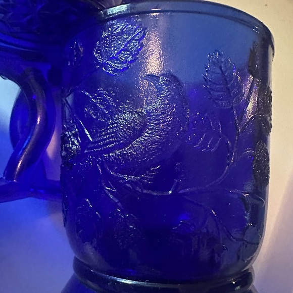 Mosser Glass Robin in Tree Cobalt Blue After Bryce Walker & Co. Set Of 3 (G10) - Picture 4 of 8